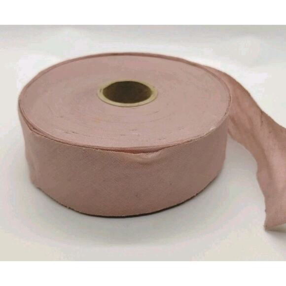 Vintage Fabric Strip Roll Solid Design Dusty Pink 1.5” Wide - Unknown Length - Picture 1 of 4